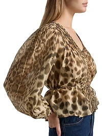 Claude Leopard-Print Blouse