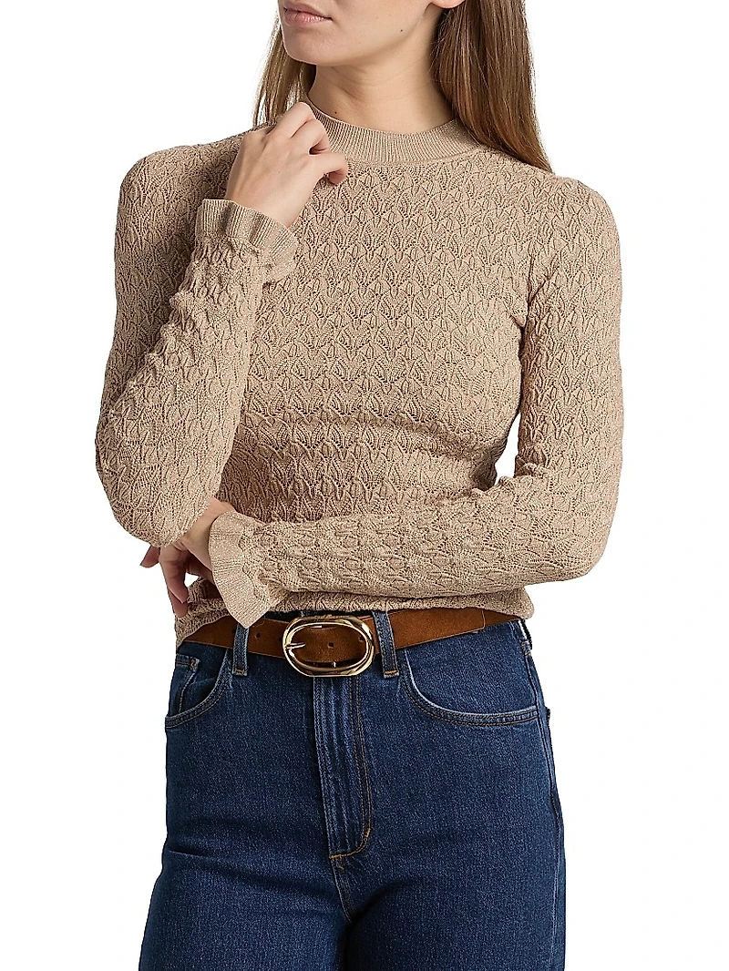 Ruby Pointelle-Knit Sweater