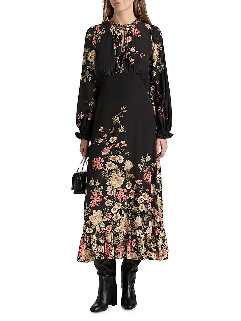 Jolie Floral Print Midi-Dress