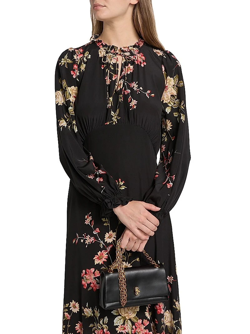 Jolie Floral Print Midi-Dress