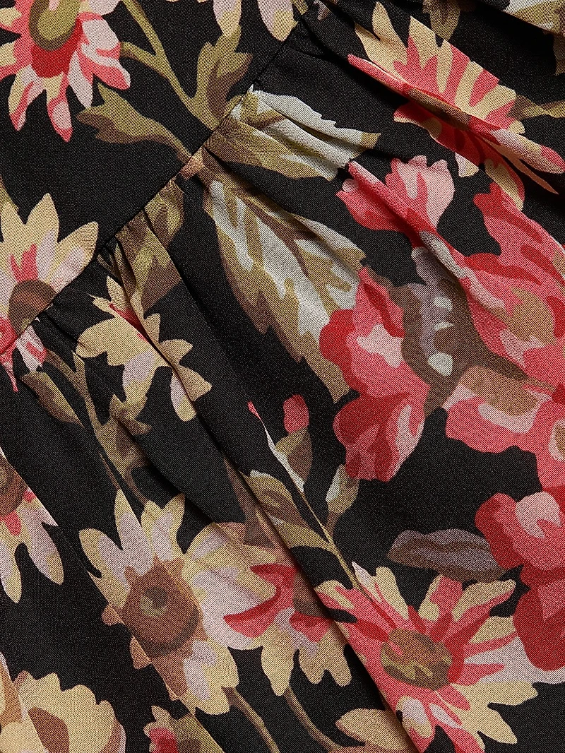 Jolie Floral Print Midi-Dress