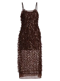 Mesh Sequined Midi-Slipdress