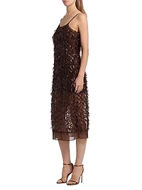 Mesh Sequined Midi-Slipdress