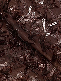 Mesh Sequined Midi-Slipdress