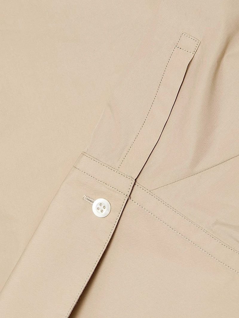 Tie-Front Cotton-Blend Long-Sleeve Shirt