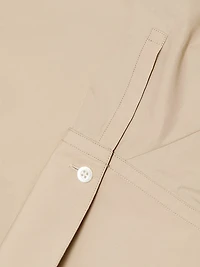 Tie-Front Cotton-Blend Long-Sleeve Shirt