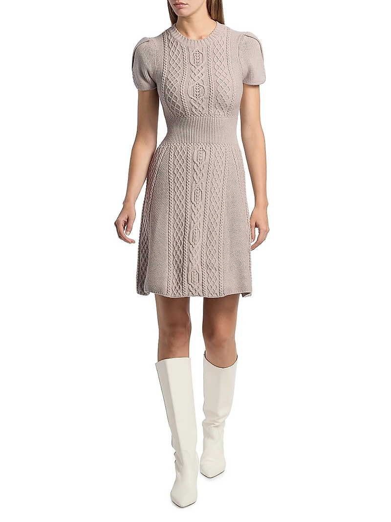 Cable-Knit Tulip Dress