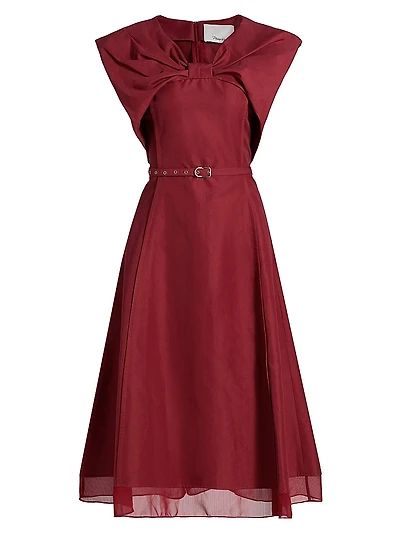 Draped Bow Cocktail Dress