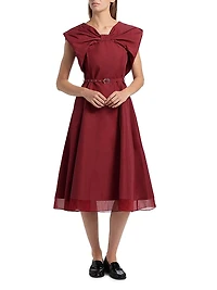 Draped Bow Cocktail Dress