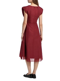 Draped Bow Cocktail Dress