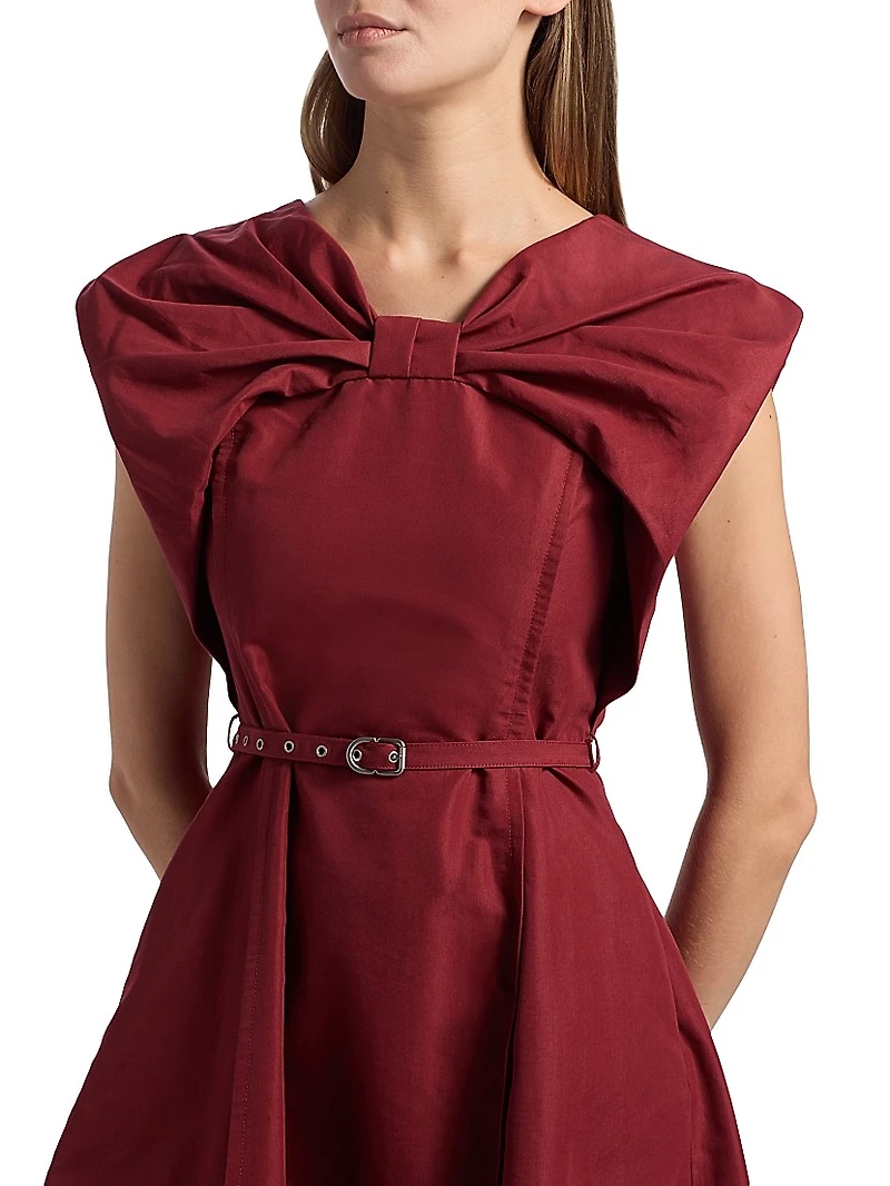 Draped Bow Cocktail Dress