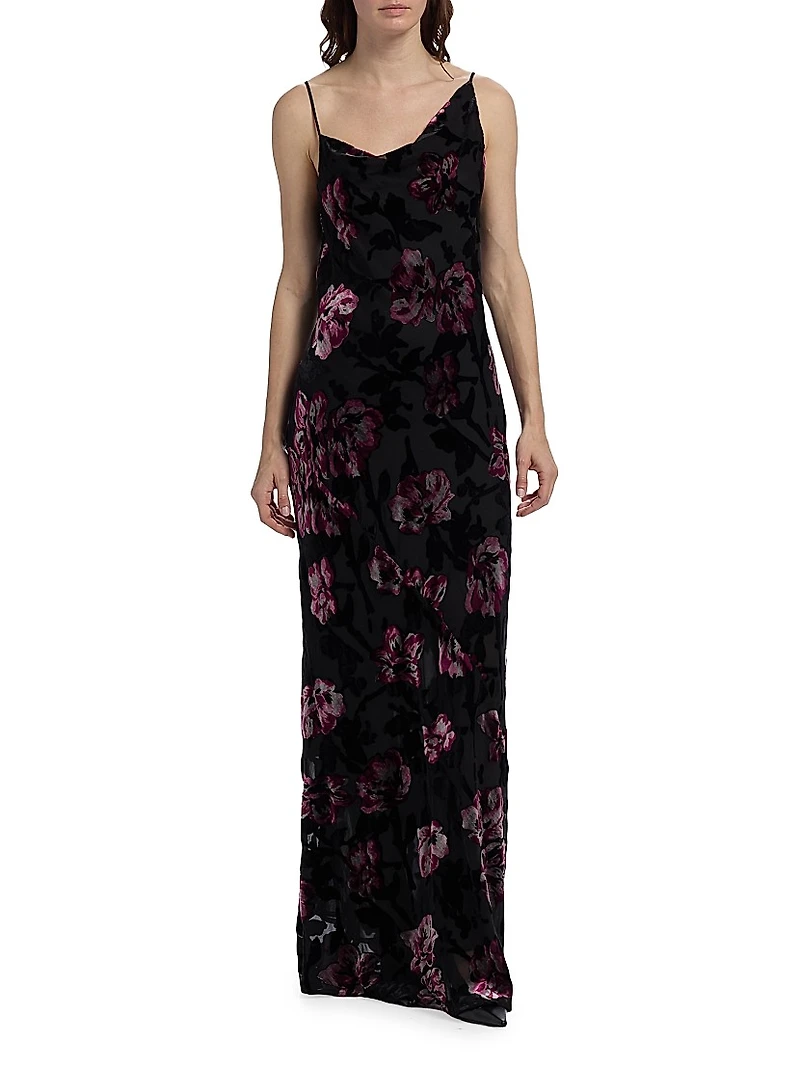 Alenoy Floral Velvet Gown