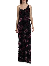 Alenoy Floral Velvet Gown