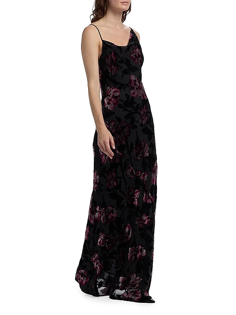 Alenoy Floral Velvet Gown