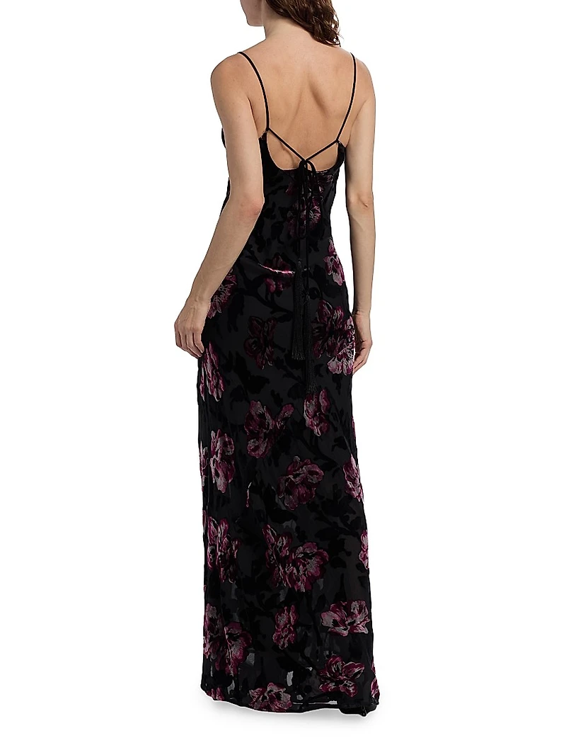 Alenoy Floral Velvet Gown