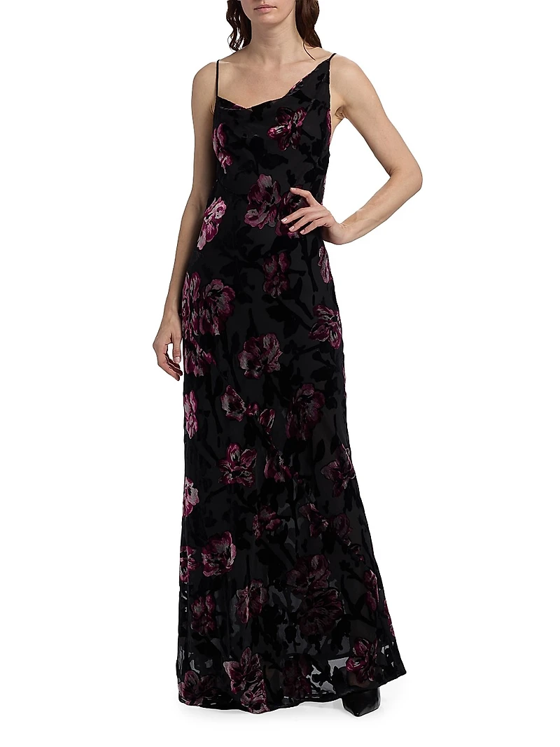 Alenoy Floral Velvet Gown