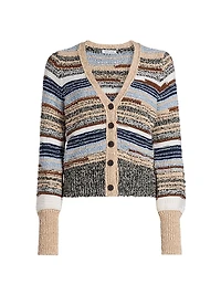 Cecily Striped Cotton Cardigan