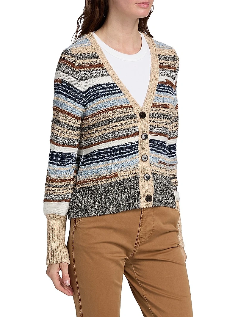 Cecily Striped Cotton Cardigan
