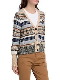 Cecily Striped Cotton Cardigan