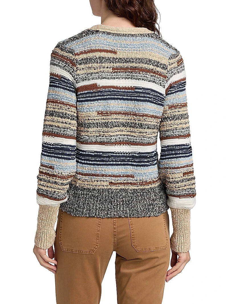 Cecily Striped Cotton Cardigan