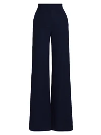 Elin Topstitched Wide-Leg Pants
