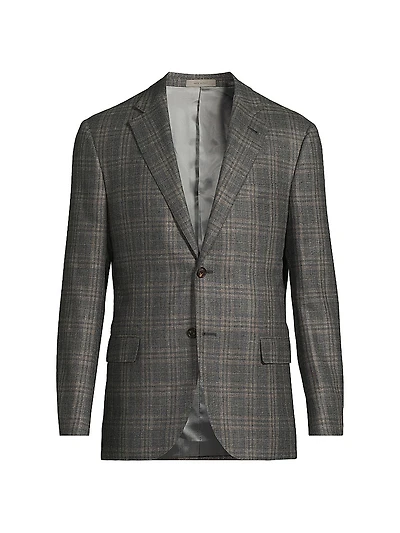 Plaid Silk-Wool Sport Coat