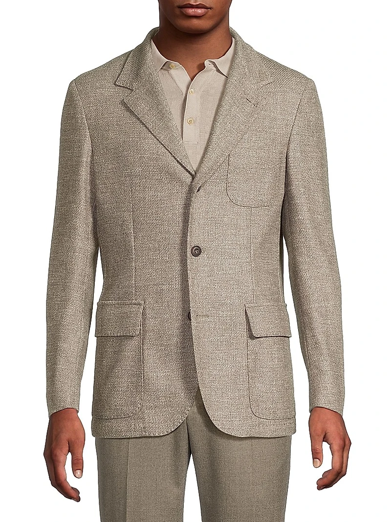 Virgin Wool-Blend Blazer
