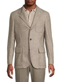 Virgin Wool-Blend Blazer