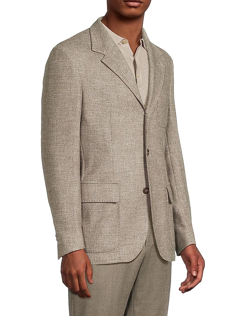 Virgin Wool-Blend Blazer