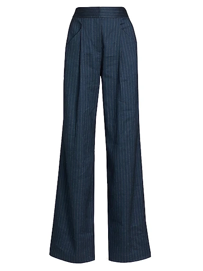 Rimini High-Rise Linen-Blend Pants