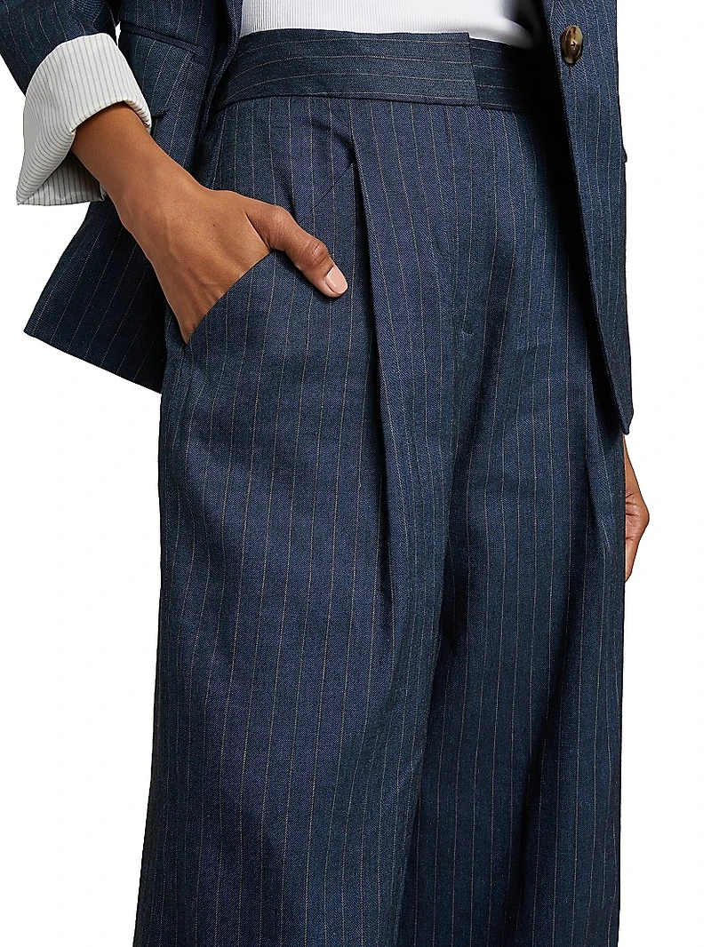 Rimini High-Rise Linen-Blend Pants
