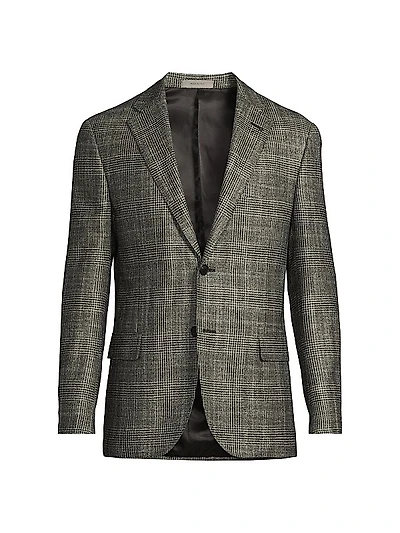 Plaid Wool-Silk-Cashmere Sport Coat