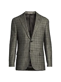 Plaid Wool-Silk-Cashmere Sport Coat