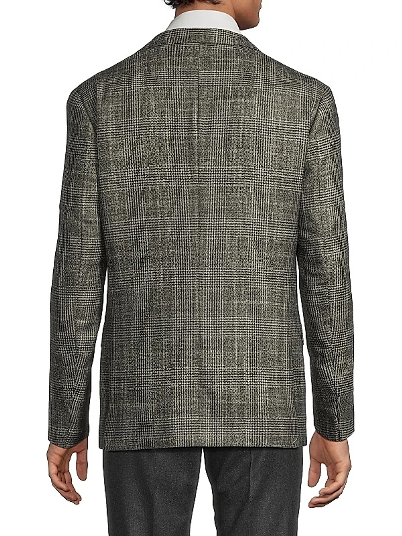 Plaid Wool-Silk-Cashmere Sport Coat