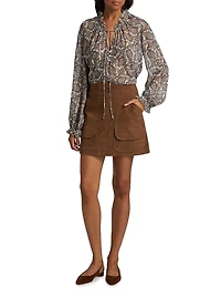 Norwood Suede A-Line Miniskirt