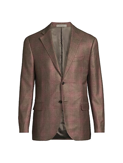 Plaid Silk-Cashmere Sport Coat