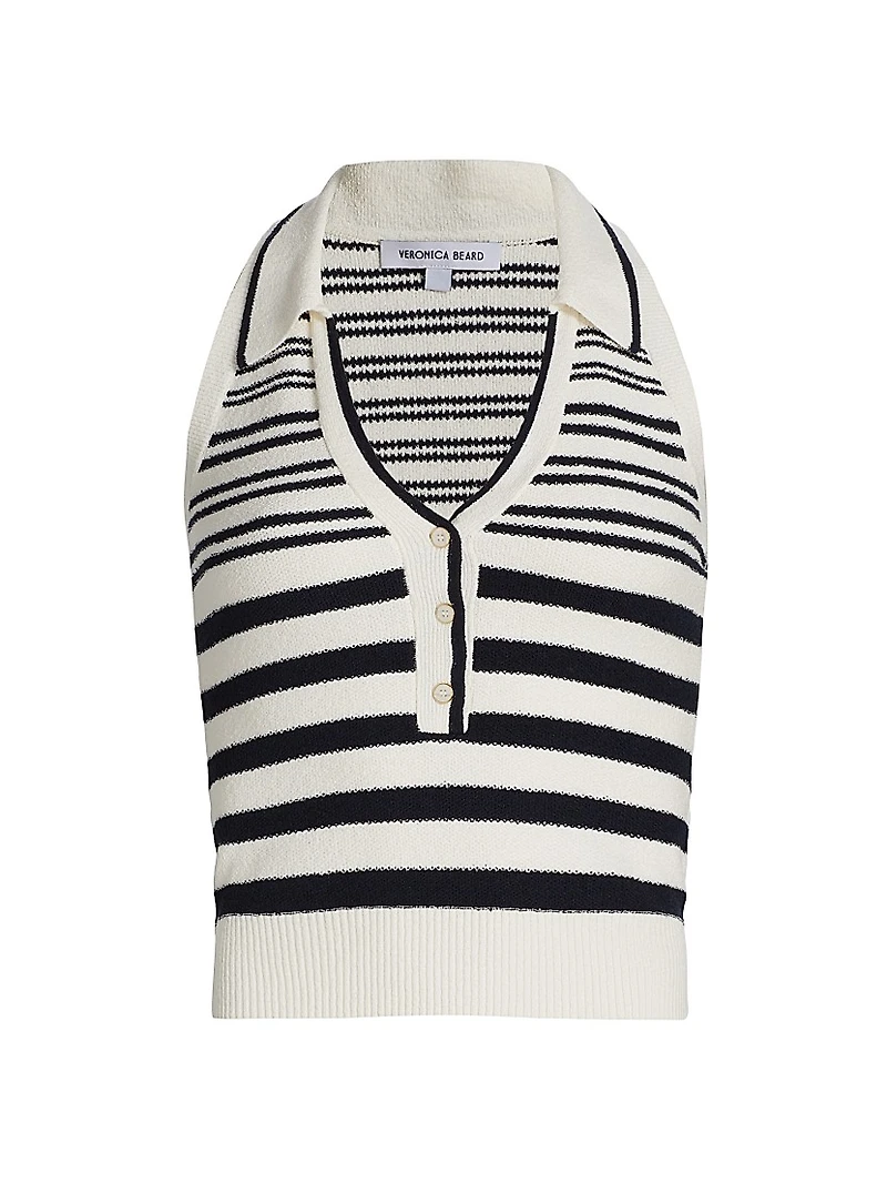 Meera Striped Knit Halter Top