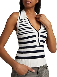 Meera Striped Knit Halter Top