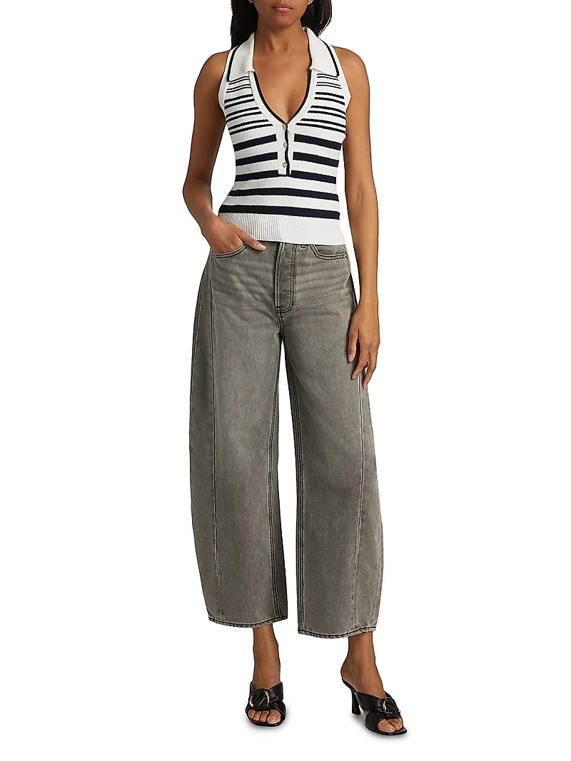 Meera Striped Knit Halter Top