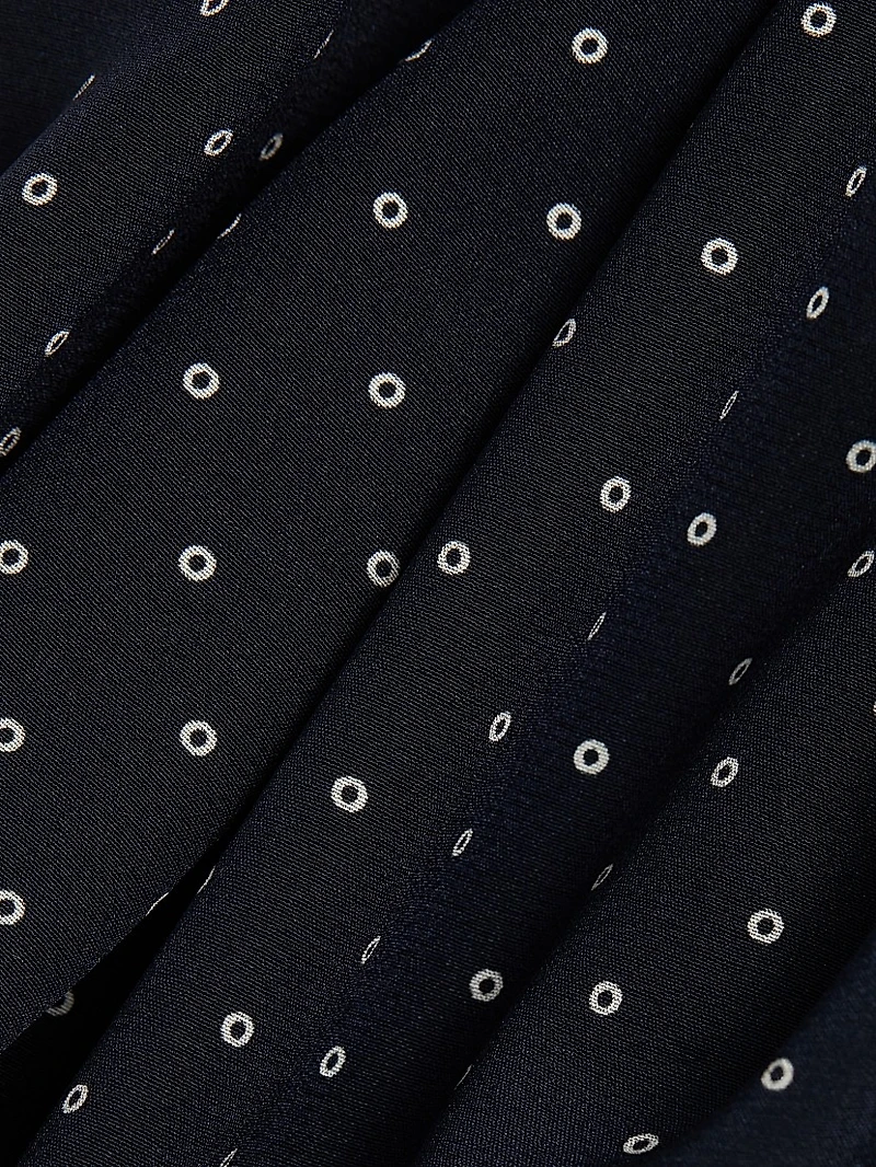 Lex Dot-Printed Stretch-Silk Shirtdress