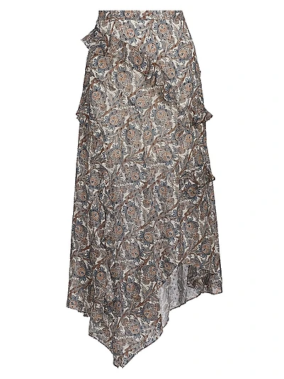 Eleonora Asymmetric Paisley Silk-Blend Skirt
