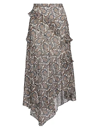 Eleonora Asymmetric Paisley Silk-Blend Skirt