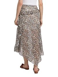 Eleonora Asymmetric Paisley Silk-Blend Skirt