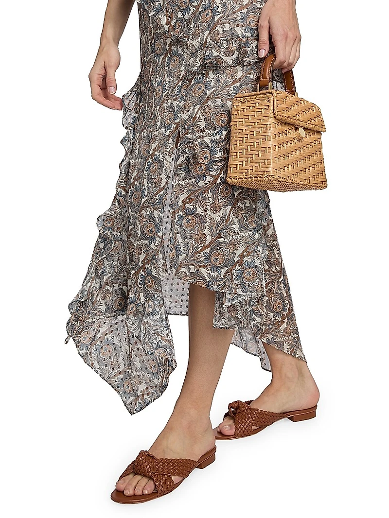 Eleonora Asymmetric Paisley Silk-Blend Skirt