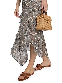 Eleonora Asymmetric Paisley Silk-Blend Skirt