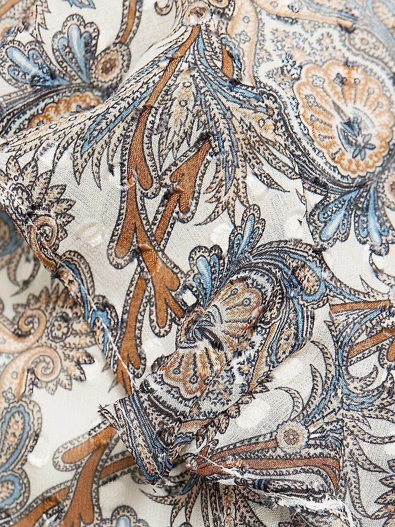 Eleonora Asymmetric Paisley Silk-Blend Skirt