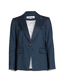 Dickey Pinstriped Linen-Blend Jacket