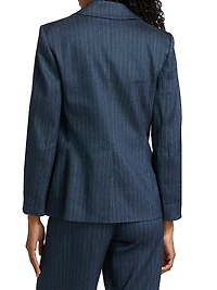 Dickey Pinstriped Linen-Blend Jacket