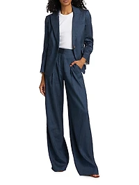 Dickey Pinstriped Linen-Blend Jacket