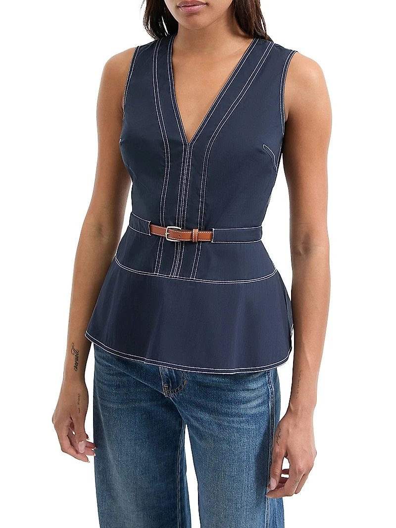 Nickleby V-Neck Peplum Top